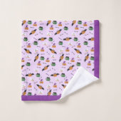 Halloween Trick or treat Pumpkin Pattern Paars Bad Handdoek (Wasdoekje)