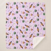 Halloween Trick or treat Pumpkin Pattern Paars Sherpa Deken (Voorkant)