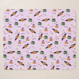 Halloween Trick or treat Pumpkin Pattern Paars Sherpa Deken