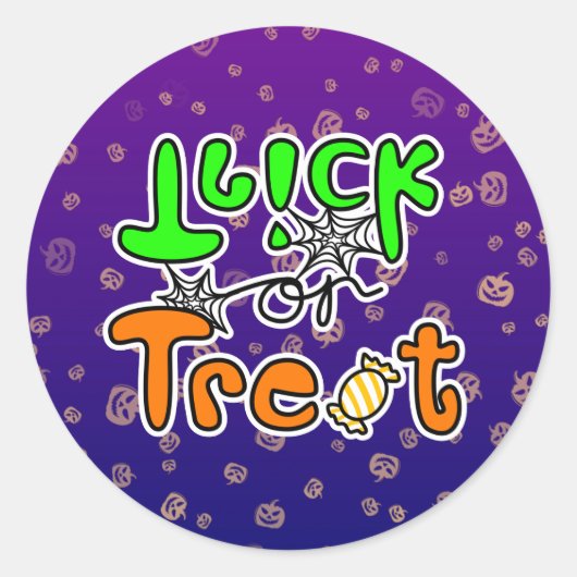 Halloween Trick or treat Ronde Sticker (Voorkant)