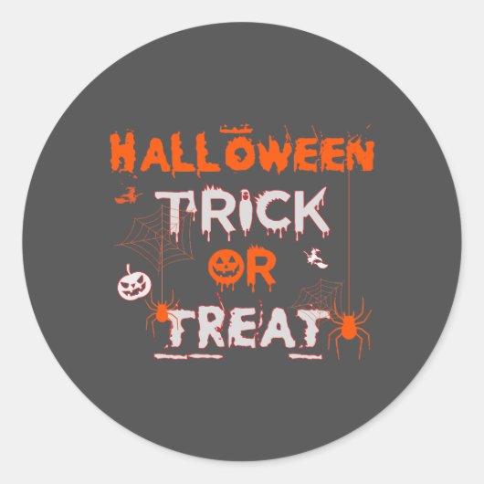 Halloween Trick or treat Ronde Sticker (Voorkant)