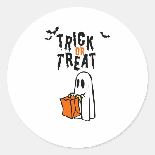 Halloween Trick Or Treat  Ronde Sticker (Voorkant)