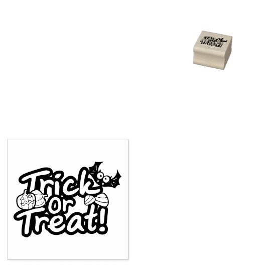 Halloween Trick or treat Rubberstempel (Gestempeld)