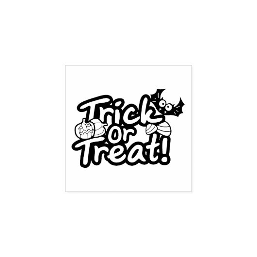 Halloween Trick or treat Rubberstempel (Afrduk)