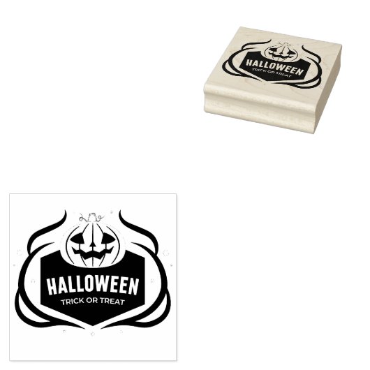 Halloween Trick or Treat Rubberstempel (Gestempeld)