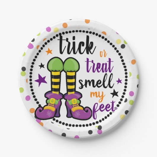 Halloween Trick or treat ruikt mijn voeten Papieren Bordje (Voorkant)