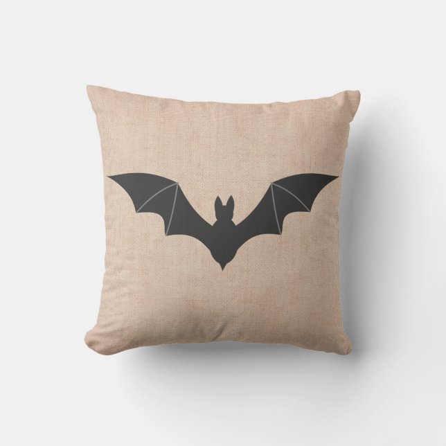 Halloween Trick or treat Scary Bat Burlap Kussen (Voorkant)