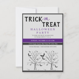 Halloween Trick or treat Scary Cat Party nodigt ui RSVP Kaartje