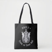 Halloween Trick or treat Scary Spooky Skeleton Tote Bag (Voorkant)