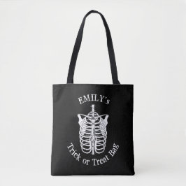Halloween Trick or treat Scary Spooky Skeleton Tote Bag