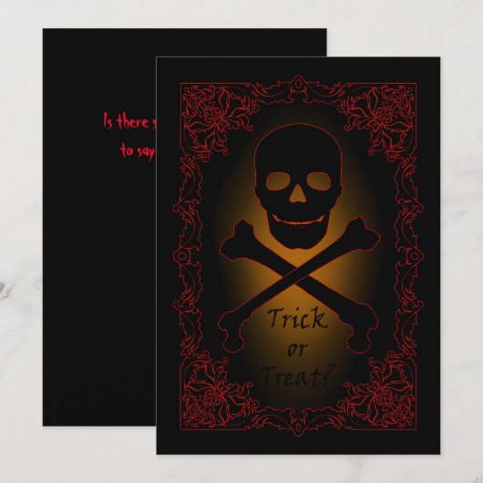 Halloween Trick or treat Schedel en Kruisbeenderen (Voorkant / Achterkant)