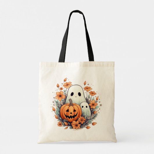 Halloween Trick or treat schouder Canvas tas (Achterkant)