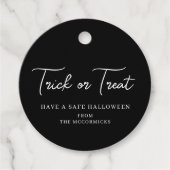Halloween Trick or treat Script Party gepersonalis Bedankjes Labels (Voorkant)