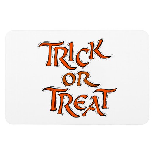 Halloween Trick or treat Shaky Oranje Words Magneet (Horizontaal)