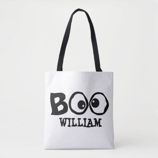 Halloween Trick or treat Simple Whimsical Cute Boo Tote Bag (Voorkant)