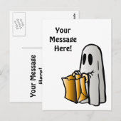Halloween Trick or treat Snoep Ghost Briefkaart (Voorkant / Achterkant)