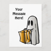 Halloween Trick or treat Snoep Ghost Briefkaart (Voorkant)