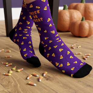 Halloween Trick or Treat Snoep Mais Patroon Sokken