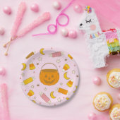 Halloween Trick or treat Snoep (Roze) Papieren Bordje (Feest)