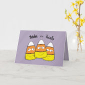 Halloween Trick or treat Snoep Schattige grillig Kaart (Gele Bloem)