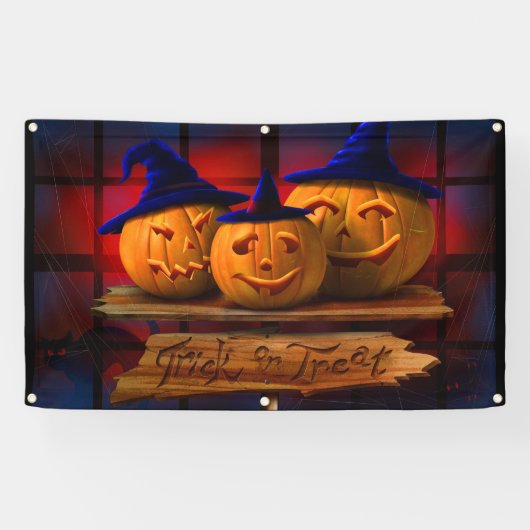 Halloween Trick or Treat Spandoek (Horizontaal)