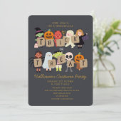 Halloween Trick or treat Spooktacular CostumeParty Kaart (Staand voorkant)