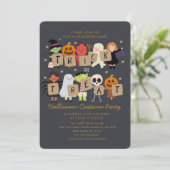 Halloween Trick or treat Spooktacular CostumeParty Kaart (Staand voorkant)