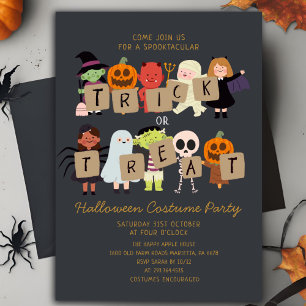 Halloween Trick or treat Spooktacular CostumeParty Kaart