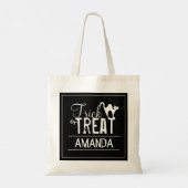 Halloween Trick or treat Spooky Black Cat Cute Tote Bag (Achterkant)