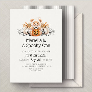 Halloween Trick Or Treat Spooky Eén 1e Verjaardag Kaart