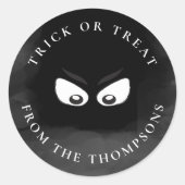 Halloween Trick or treat Spooky Ghost Cute Favor Ronde Sticker (Voorkant)