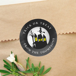 Halloween Trick or treat Spooky Haunted House Ronde Sticker