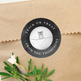 Halloween Trick or treat Spooky Scary Owl Ronde Sticker