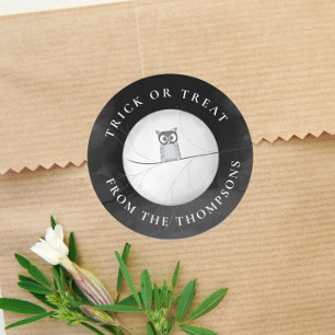 Halloween Trick or treat Spooky Scary Owl Ronde Sticker