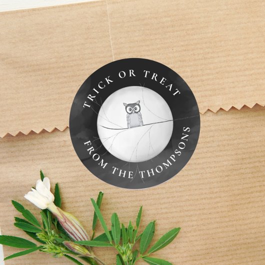 Halloween Trick or treat Spooky Scary Owl Ronde Sticker