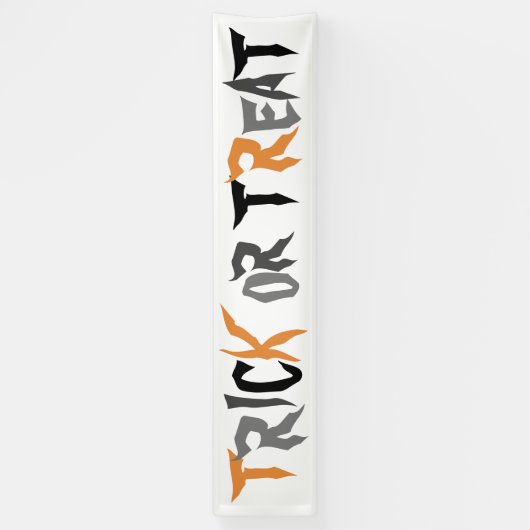 Halloween Trick or treat Spooky Text Spandoek (Verticaal)