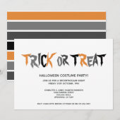 Halloween Trick or treat Striped Patroon Kaart (Voorkant / Achterkant)