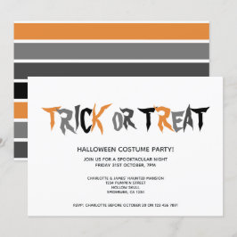 Halloween Trick or treat Striped Patroon Kaart