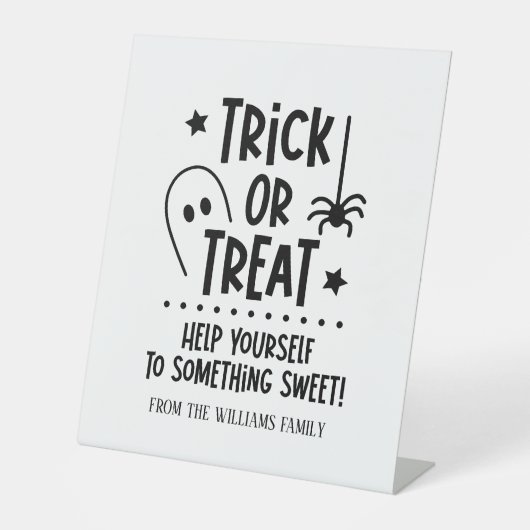 Halloween Trick or treat Sweets Teken Reclamebord Met Voetstuk (Voorkant)