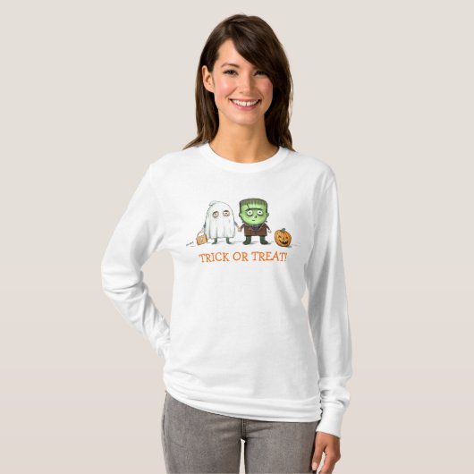 Halloween Trick or treat T-shirt (Voorkant volledig)
