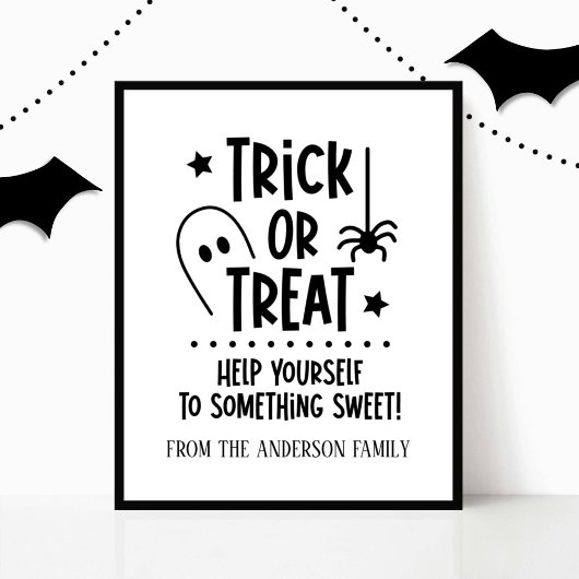 Halloween Trick or treat Tafelteken Poster