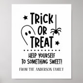 Halloween Trick or treat Tafelteken Poster (Voorkant)