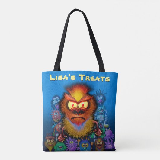 Halloween Trick-or-treat tas, aangepast Tote Bag (Achterkant)