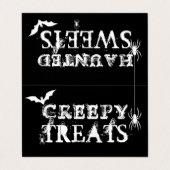 Halloween Trick or treat Topper Spiders Bag Label Visitekaartje (Buitenkant ongevouwen)