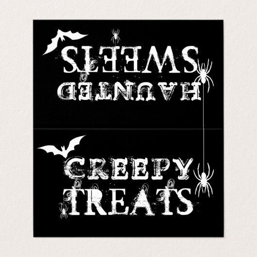 Halloween Trick or treat Topper Spiders Bag Label Visitekaartje (Buitenkant ongevouwen)