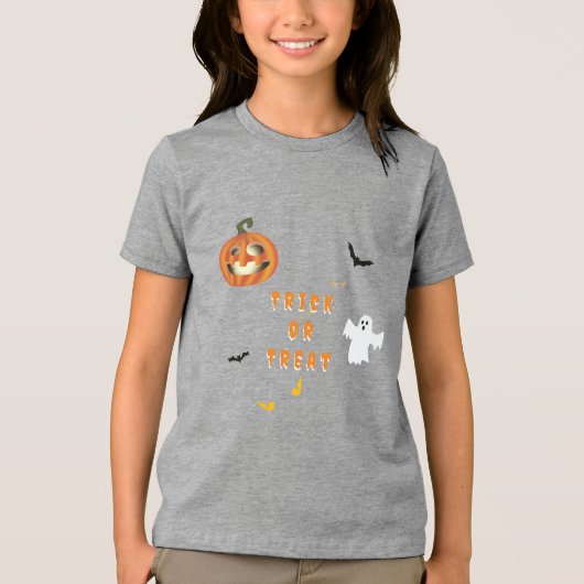 Halloween Trick or treat Tri-Blend Shirt (Voorkant)