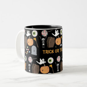 Halloween Trick or treat Tweekleurige Koffiemok