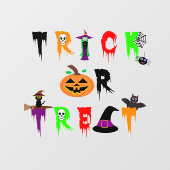 Halloween "Trick or treat" venster vastklampen Raamsticker (Vel)