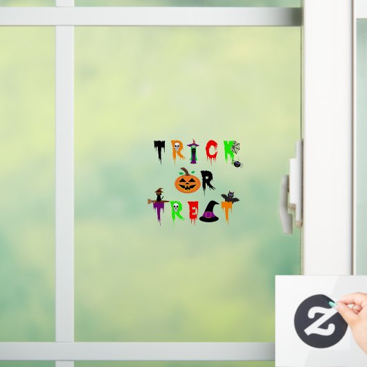 Halloween "Trick or treat" venster vastklampen Raamsticker (Huis)