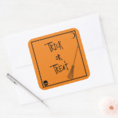 Halloween Trick or treat Vierkante Sticker (Envelop)